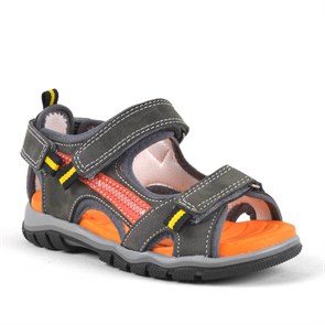 Rakerplus Hakiki Deri Gri Cırtlı Erkek Çocuk Outdoor Sandalet