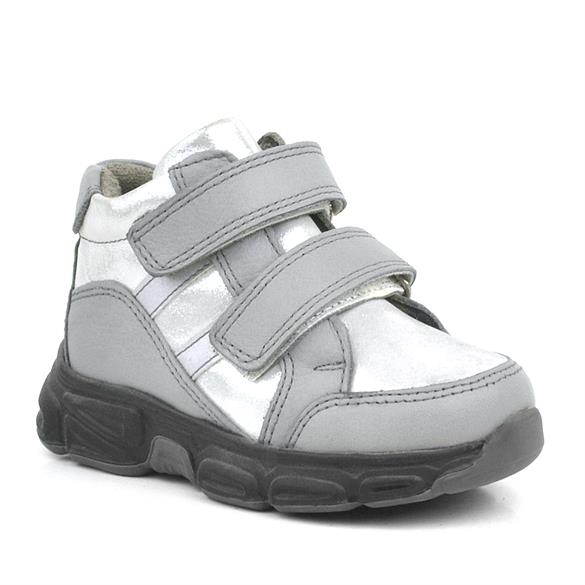 Rakerplus Hakiki Deri Gümüş Simli Cırtlı Kız Bebek Bot Ayakkabı