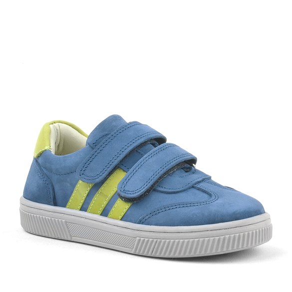 Rakerplus Paw Hakiki Deri Mavi Cırtlı Çocuk Spor Ayakkabı Sneaker