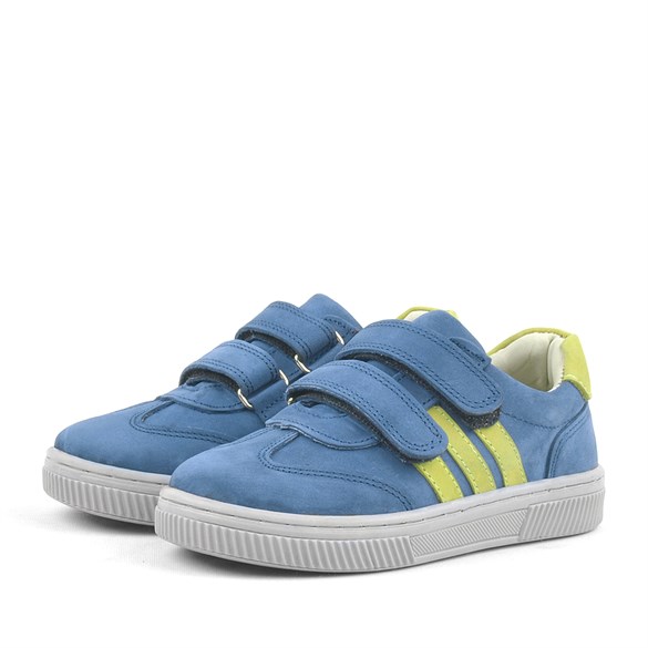 Rakerplus Paw Hakiki Deri Mavi Cırtlı Çocuk Spor Ayakkabı Sneaker