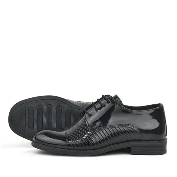 Rakerplus Siyah Rugan Bağcıklı Oxford Çocuk Klasik Ayakkabı