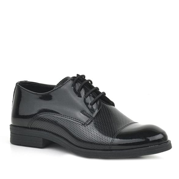 Rakerplus Siyah Rugan Bağcıklı Oxford Çocuk Klasik Ayakkabı