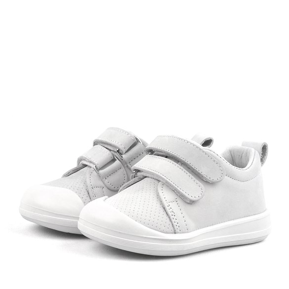 Rakerplus Sonic Hakiki Deri Beyaz Cırtlı Anatomik Bebek Spor Ayakkabı Sneaker