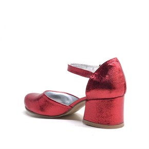 Kırmızı Parlak Kız Çocuk Abiye Ayakkabı
