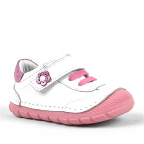 Hakiki Deri Beyaz İlk Adım Kız Bebek Ayakkabısı