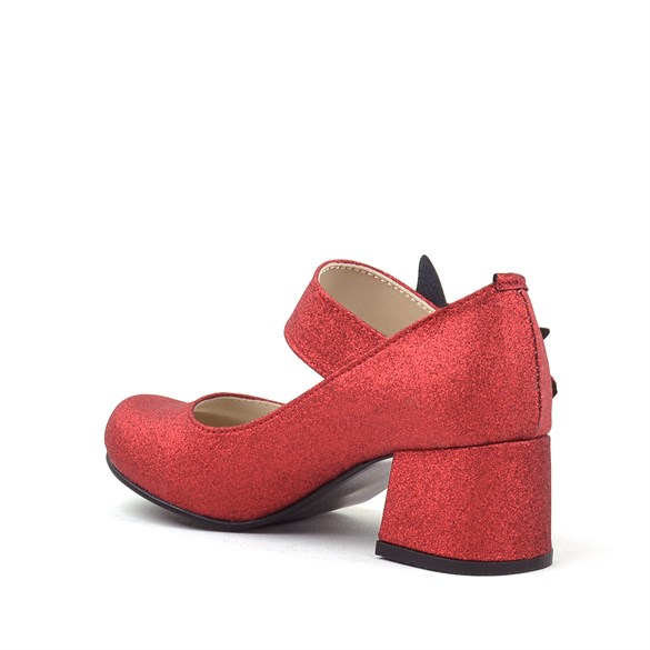 Winx Kırmızı Işıltılı Kelebekli Kız Çocuk Topuklu Ayakkabı