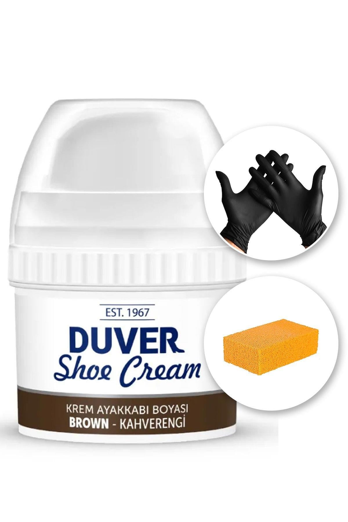 Duver Parlaklık Sağlayan Kahverengi Ayakkabı Boyası ve Boyama Seti