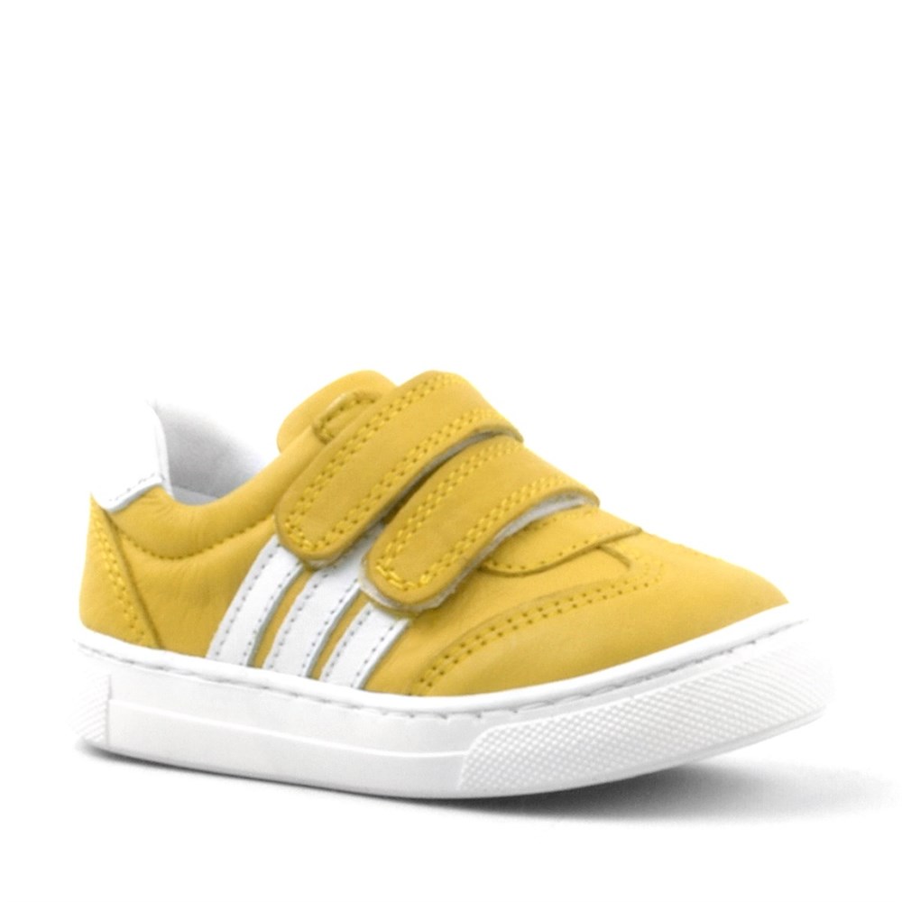 Rakerplus Paw Hakiki Deri Sarı Cırtlı Bebek Spor Ayakkabı Sneaker