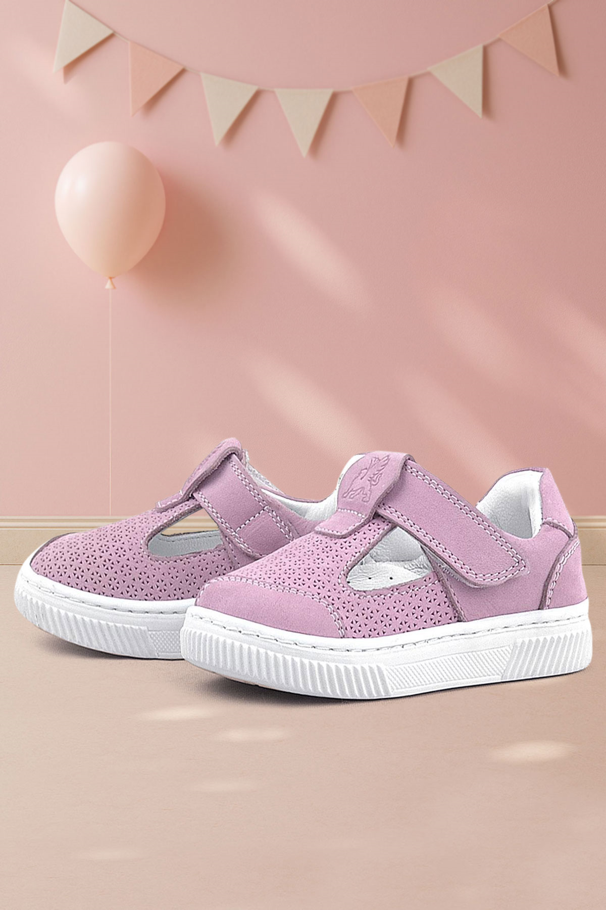 Rakerplus Bheem Hakiki Deri Pudra Cırtlı Bebek Sneaker Sandalet