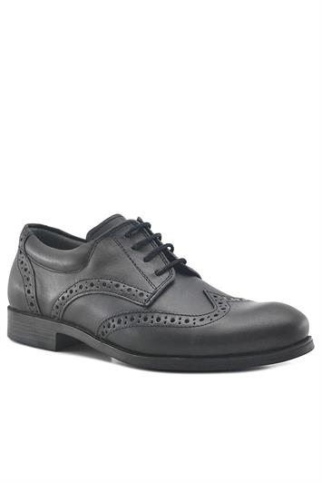 Rakerplus Titan Hakiki Deri Siyah Klasik Erkek Çocuk Ayakkabısı