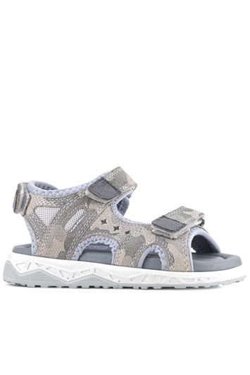 Rakerplus Hakiki Deri Bej Cırt Cırtlı Çocuk Sandalet Ayakkabı