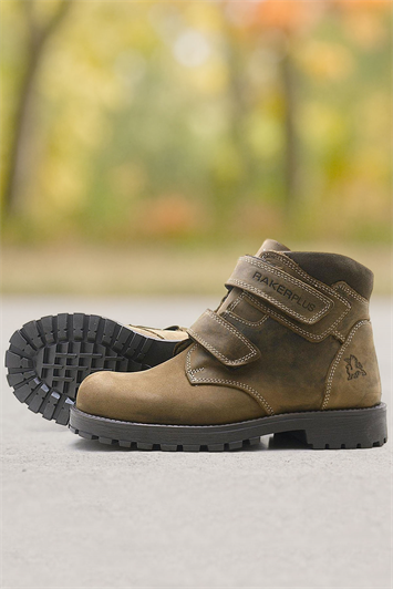 Rakerplus Sentor Hakiki Deri Kum Rengi Kürklü Cırtlı Çocuk Bot