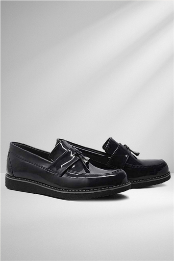 Rakerplus Siyah Rugan Loafer Çocuk Okul Ayakkabı