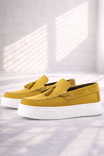 Rakerplus Sarı Hafif Tabanlı Erkek Çocuk Makosen Ayakkabı