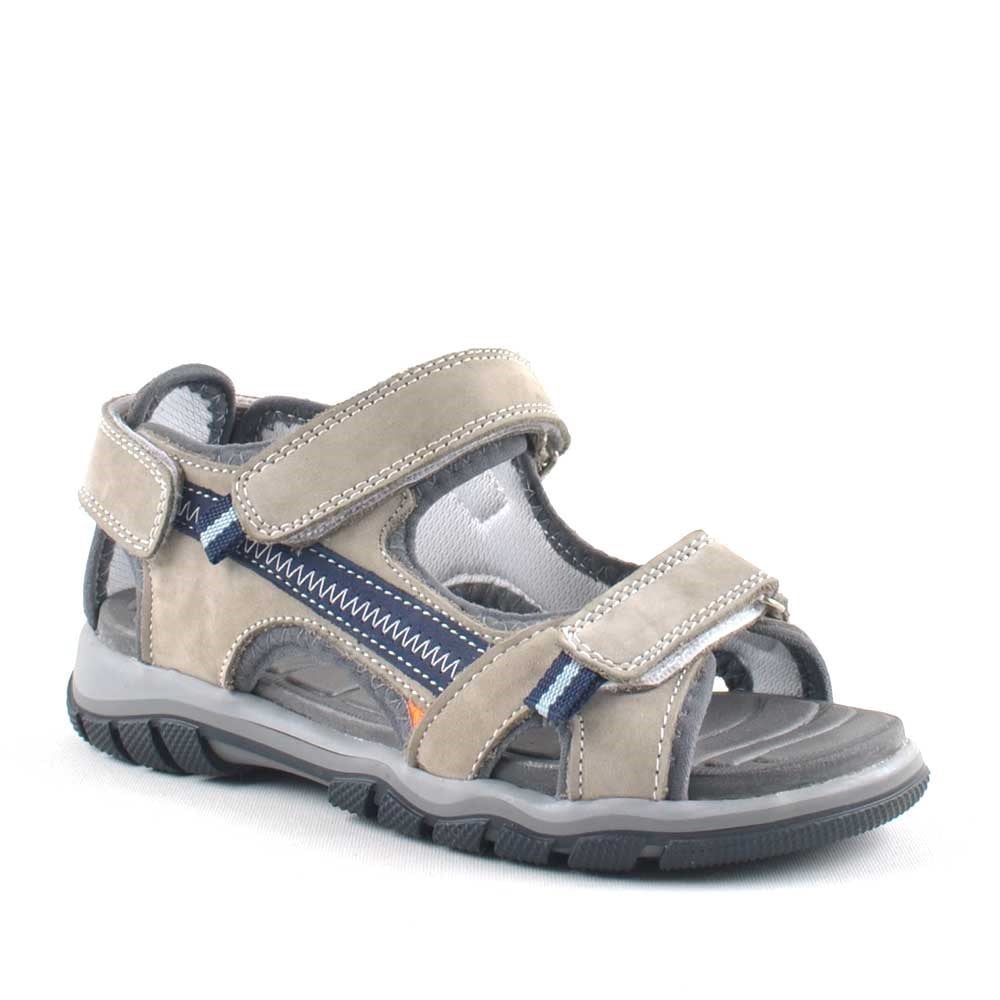 Hakiki Deri Kum Rengi Cırtlı Erkek Çocuk Outdoor Sandalet