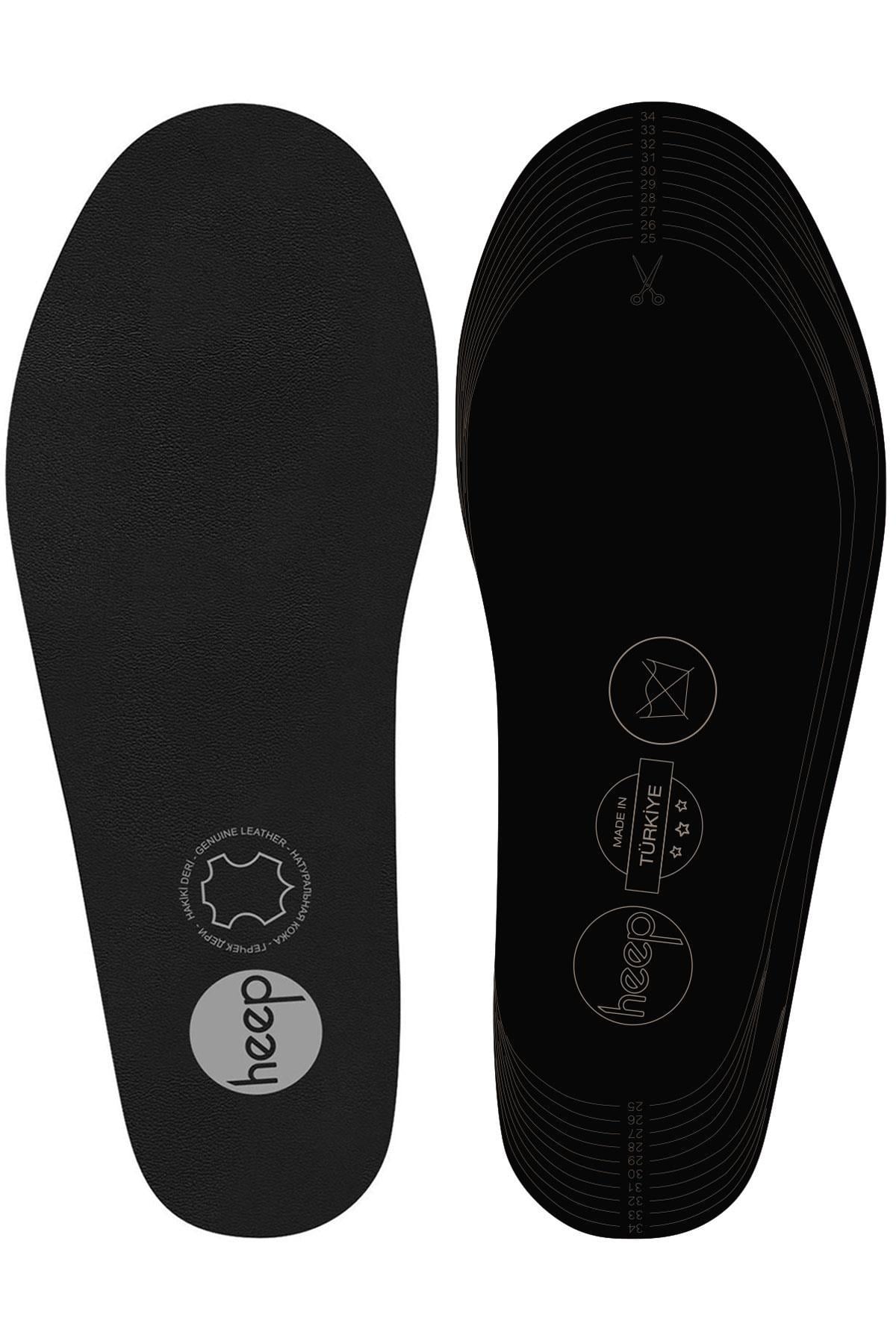 Heep Hakiki Deri Ve Anatomik Siyah 25-35 Numara Çocuk Ayakkabı İç Tabanlığı