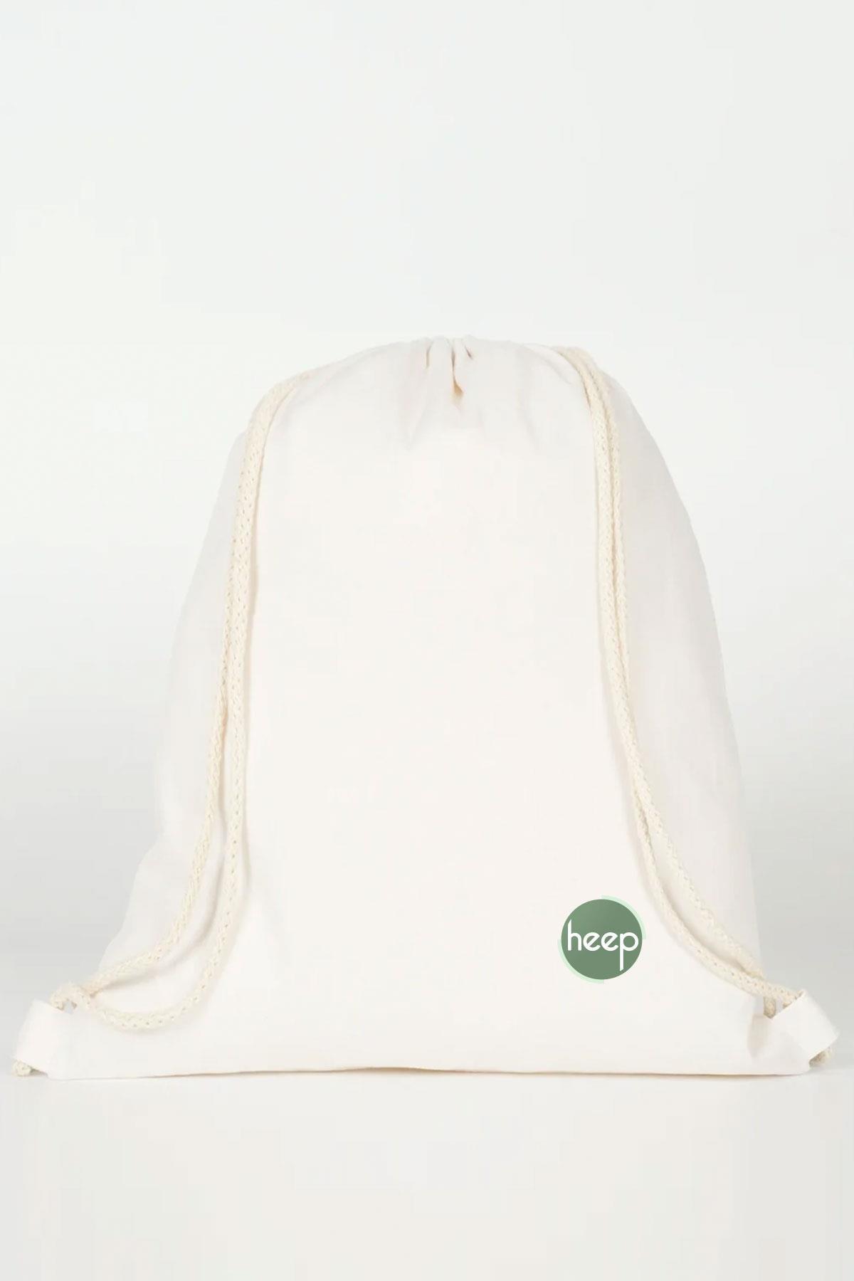 Heep Krem 35x40 cm Unisex Ham Bez Büzgülü Sırt Ayakkabı Çantası