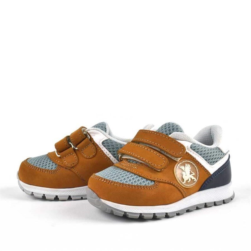 Rakerplus ® Hakiki Deri Ortopedik Taba Cırtlı Erkek Bebek Spor Ayakkabı