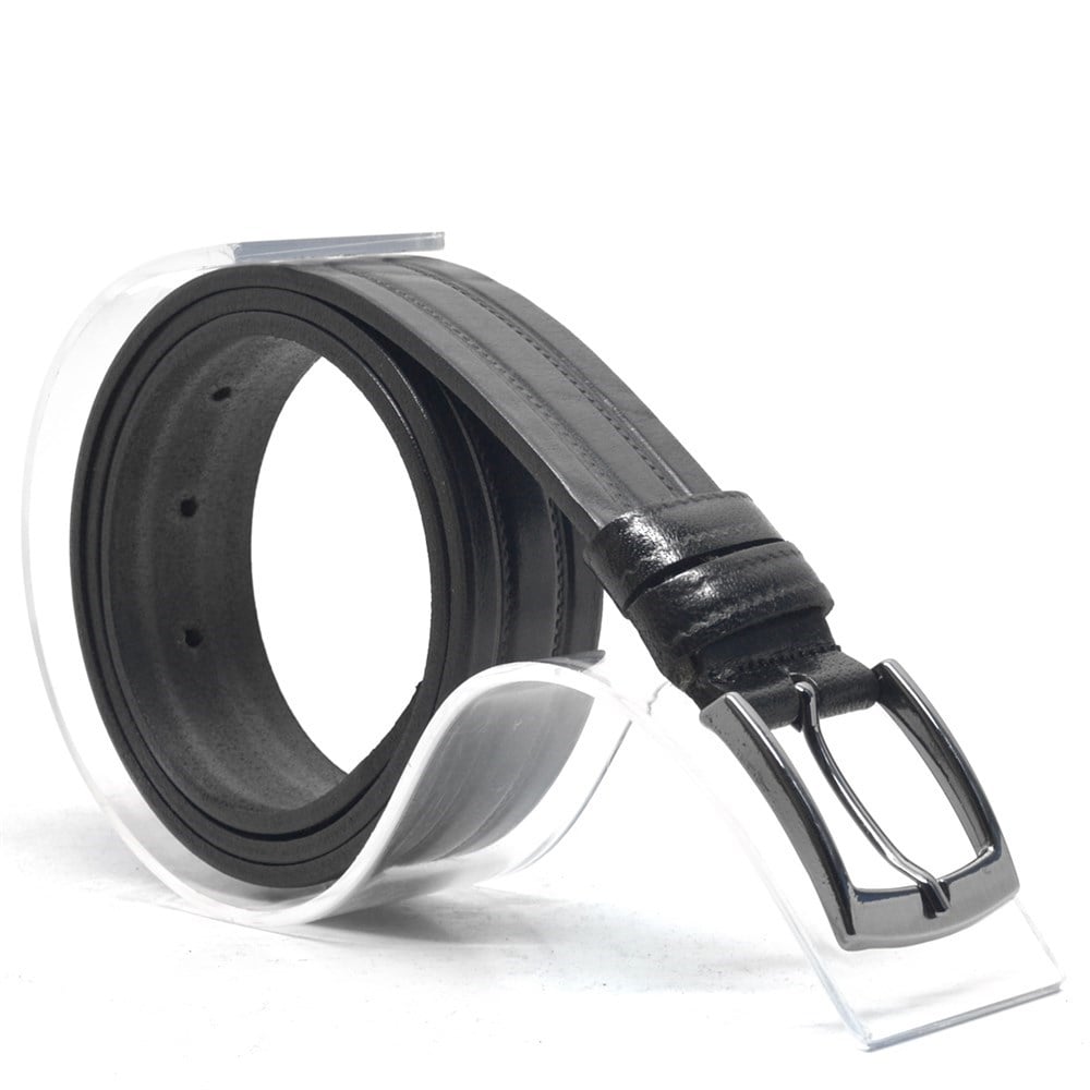 Rakerplus Hakiki Deri Siyah Klasik Erkek Çocuk Kemer