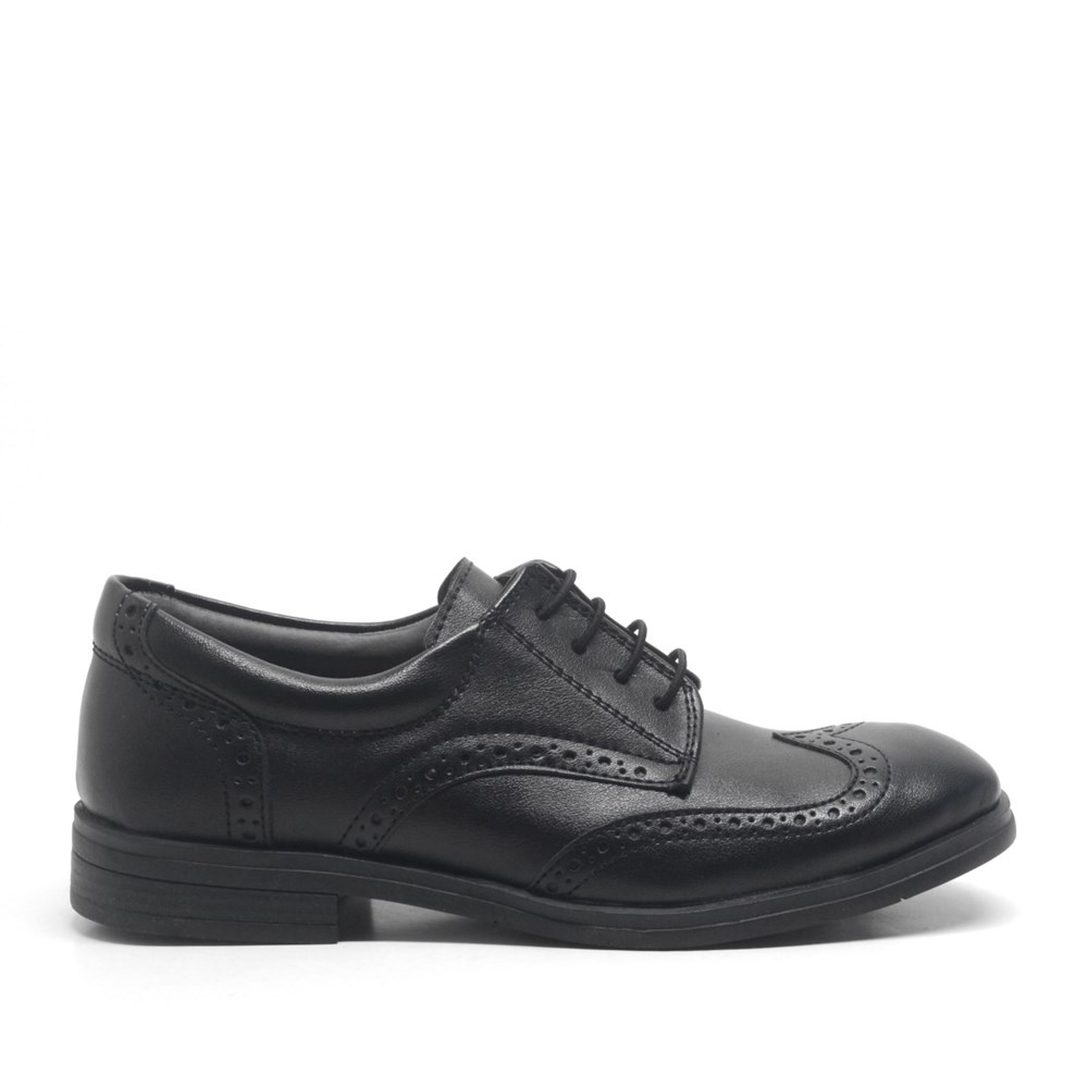 Rakerplus® Titan Siyah Mat Bağcıklı Erkek Genç Okul Ayakkabı