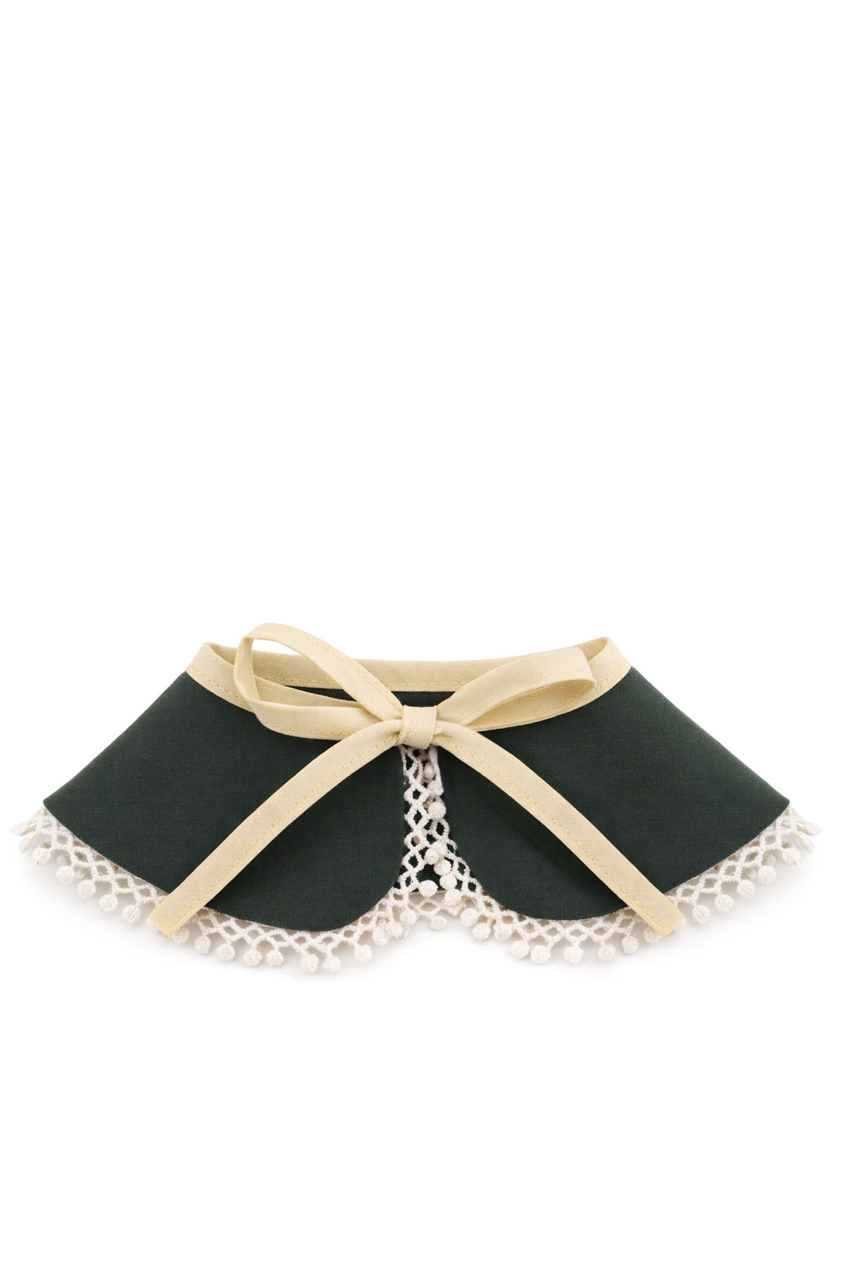 Rakerplus Vintage Tarz Kurdeleli Haki Yeşil Kız Çocuk Yakalık