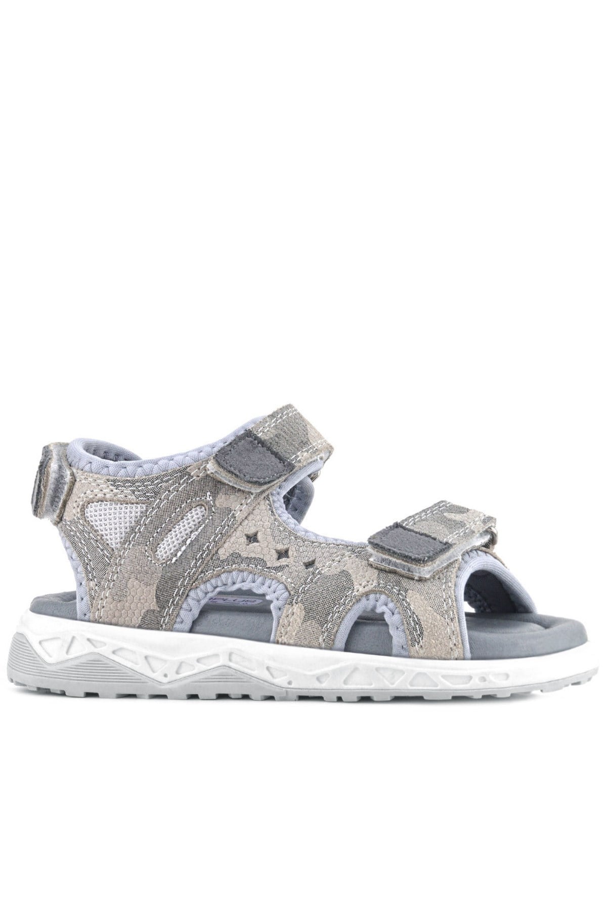 Rakerplus Hakiki Deri Bej Cırt Cırtlı Çocuk Sandalet Ayakkabı