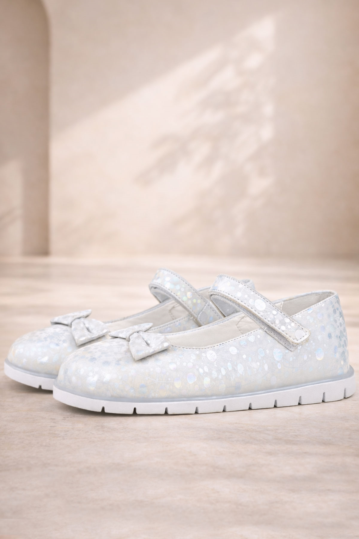 Rakerplus Hakiki Deri Desenli Cırtlı Kız Çocuk Babet