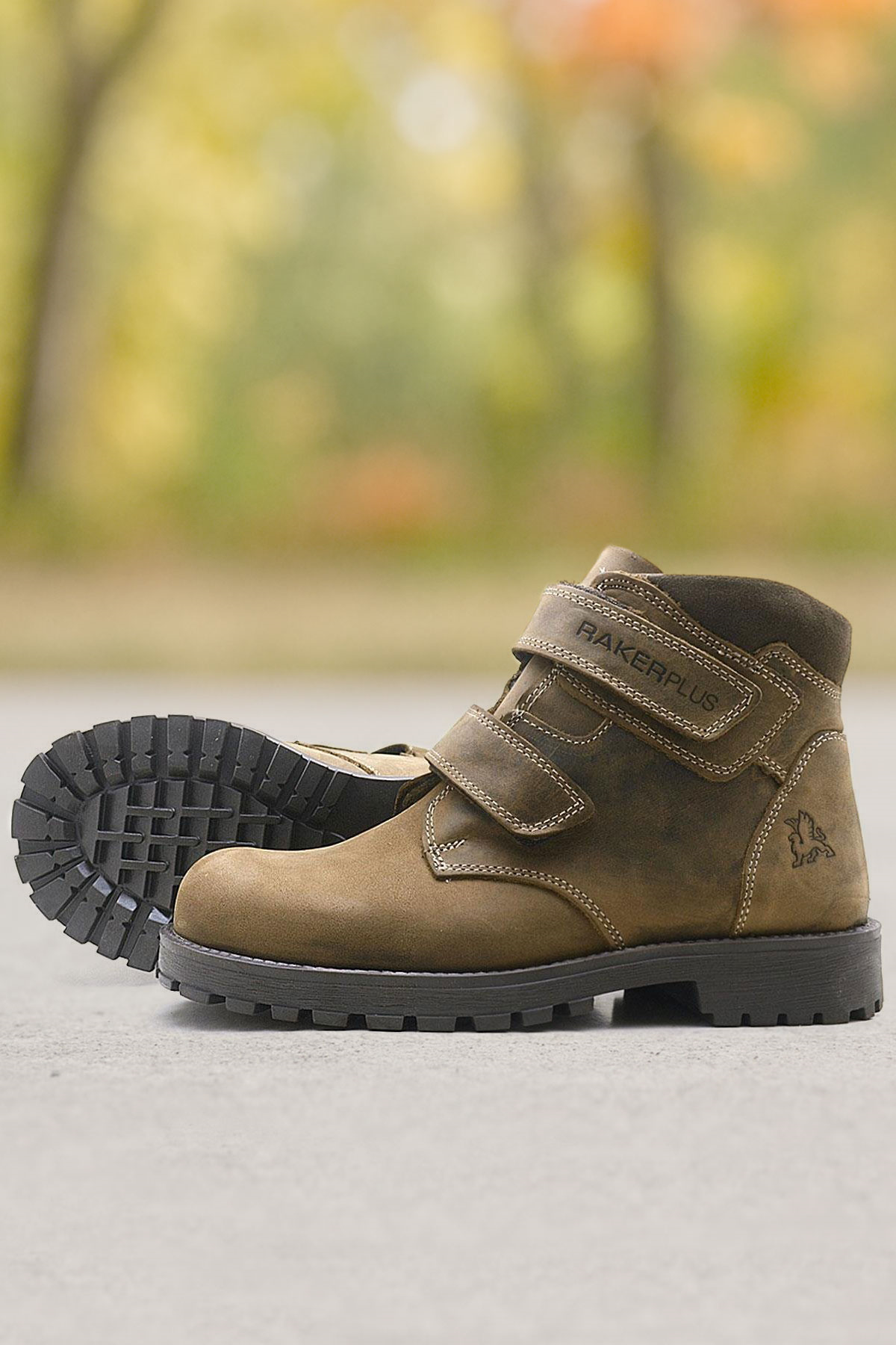 Rakerplus Sentor Hakiki Deri Kum Rengi Kürklü Cırtlı Çocuk Bot