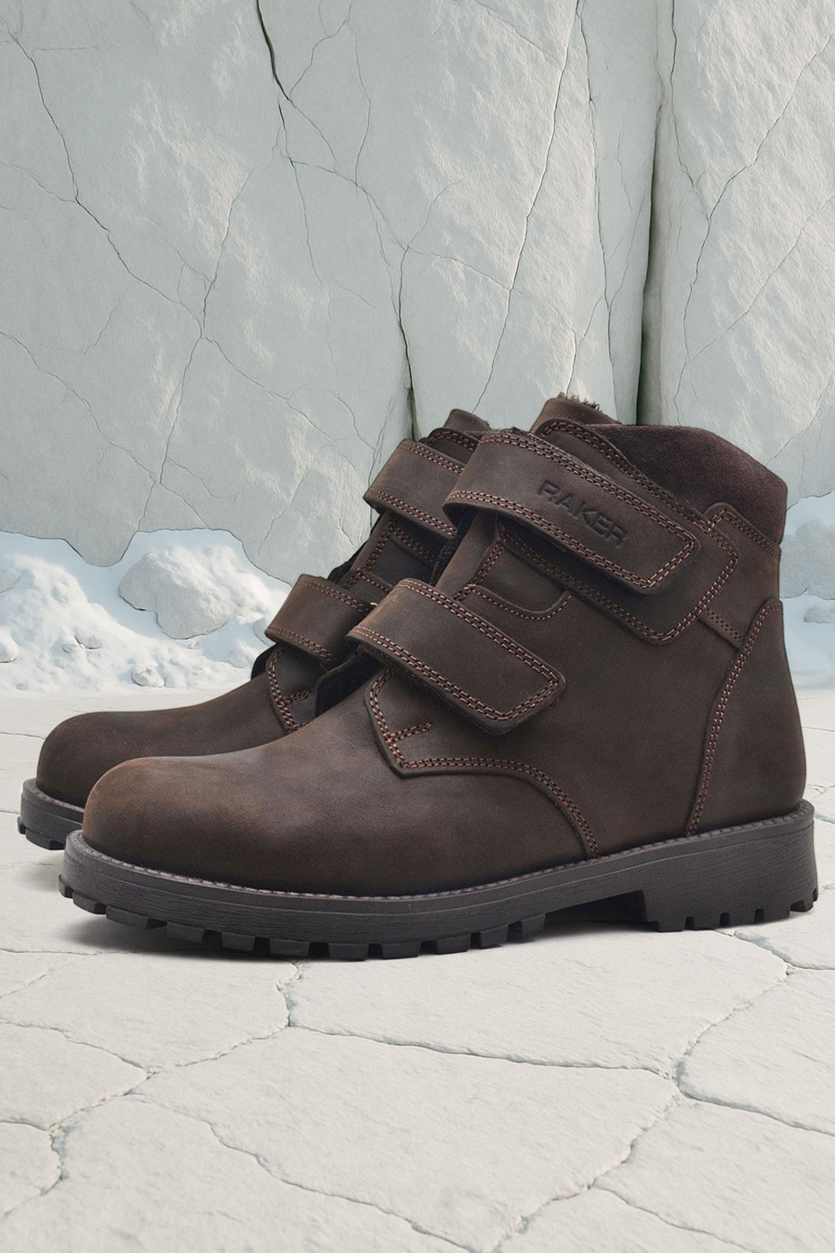 Rakerplus Sentor Hakiki Deri Kahverengi Cırtlı Erkek Genç Bot