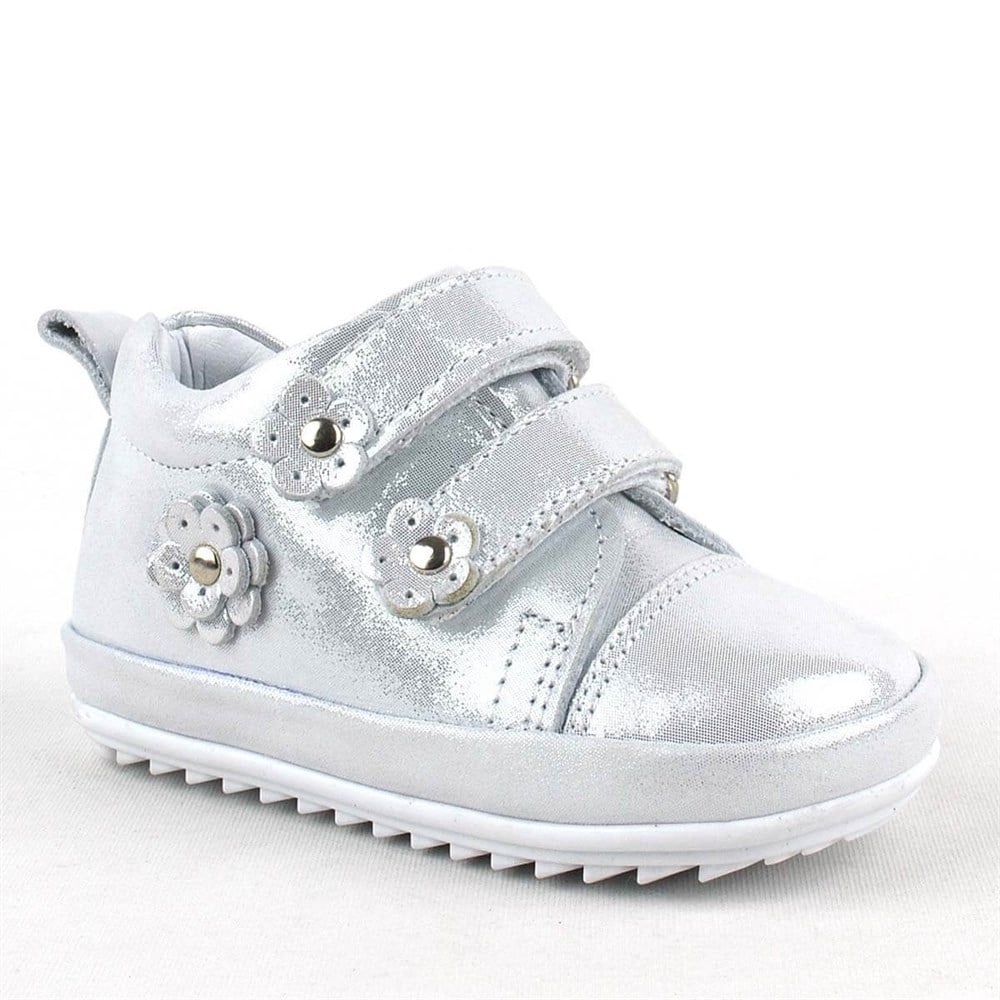 Rakerplus Hakiki Deri Gümüş Anatomik Kız Bebek İlk Adım Ayakkabısı