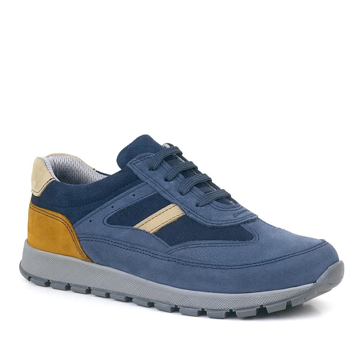 Rakerplus Hakiki Deri Mavi Sneakers Erkek Spor Ayakkabı