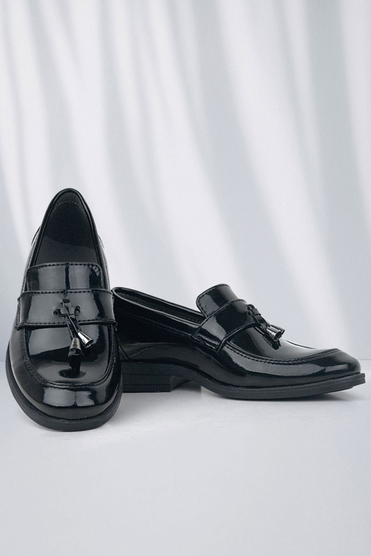 Rakerplus Loafer Siyah Rugan Erkek Klasik Çocuk Ayakkabı