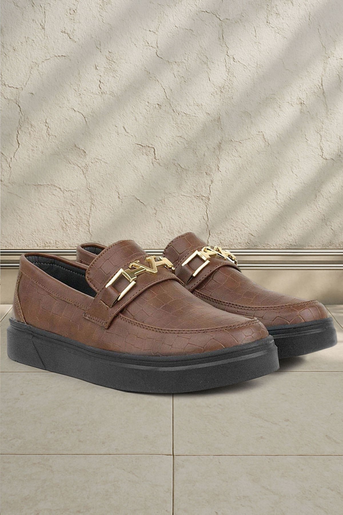 Rakerplus Taba Tokalı Loafer Çocuk Klasik Ayakkabı