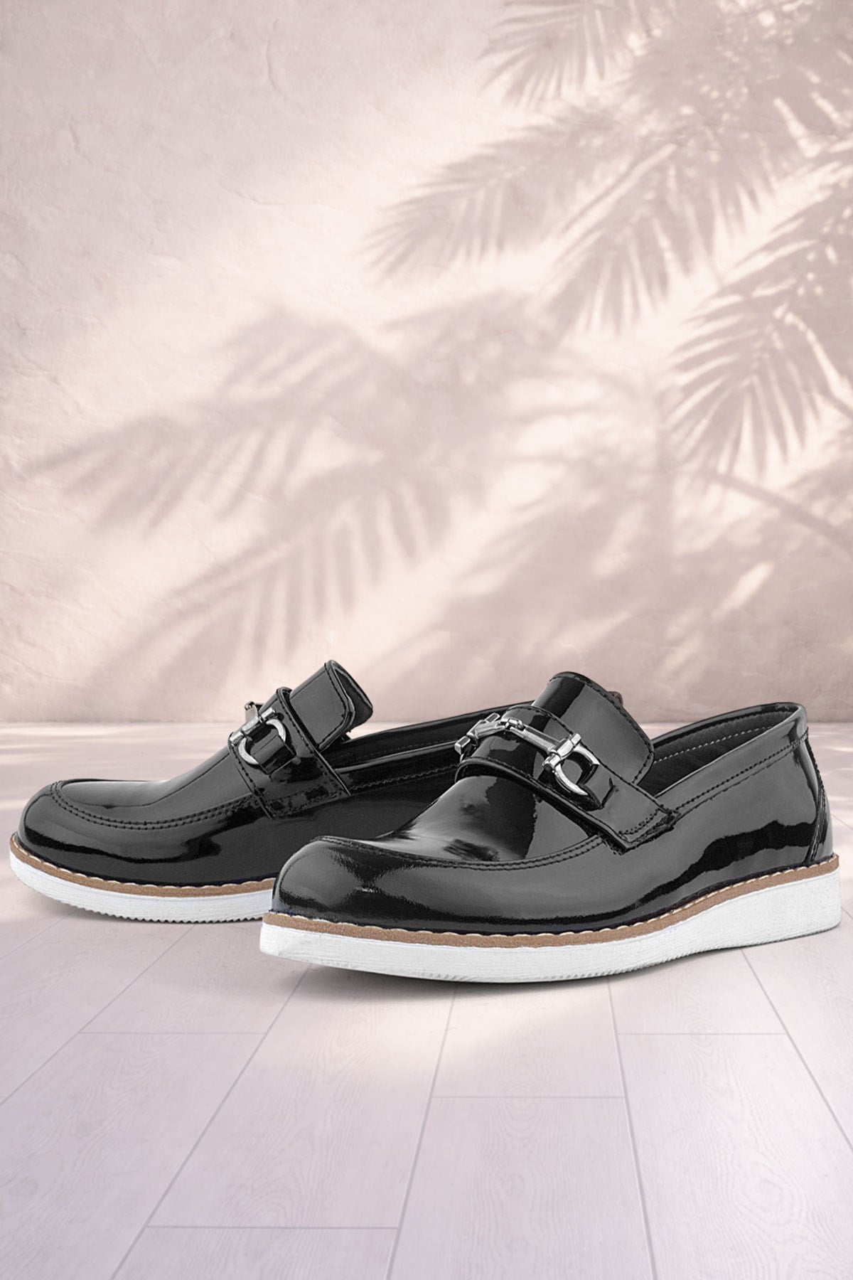 Rakerplus Hakiki Deri Siyah Rugan Loafer Çocuk Klasik Ayakkabı