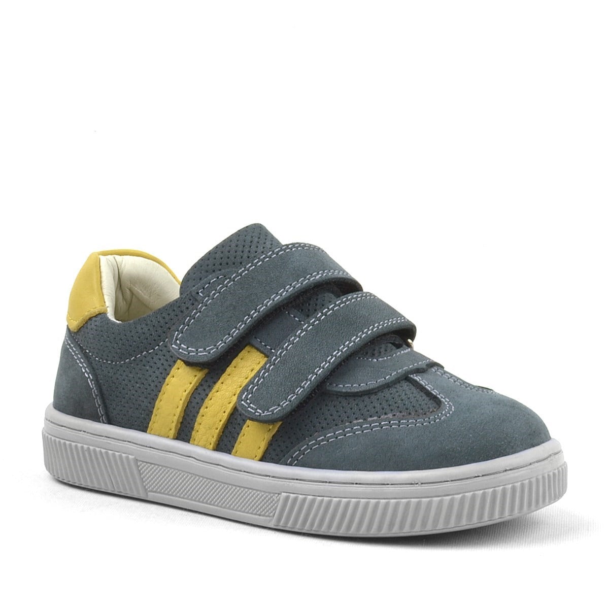 Rakerplus Paw Hakiki Deri Gri Cırtlı Çocuk Spor Ayakkabı Sneaker