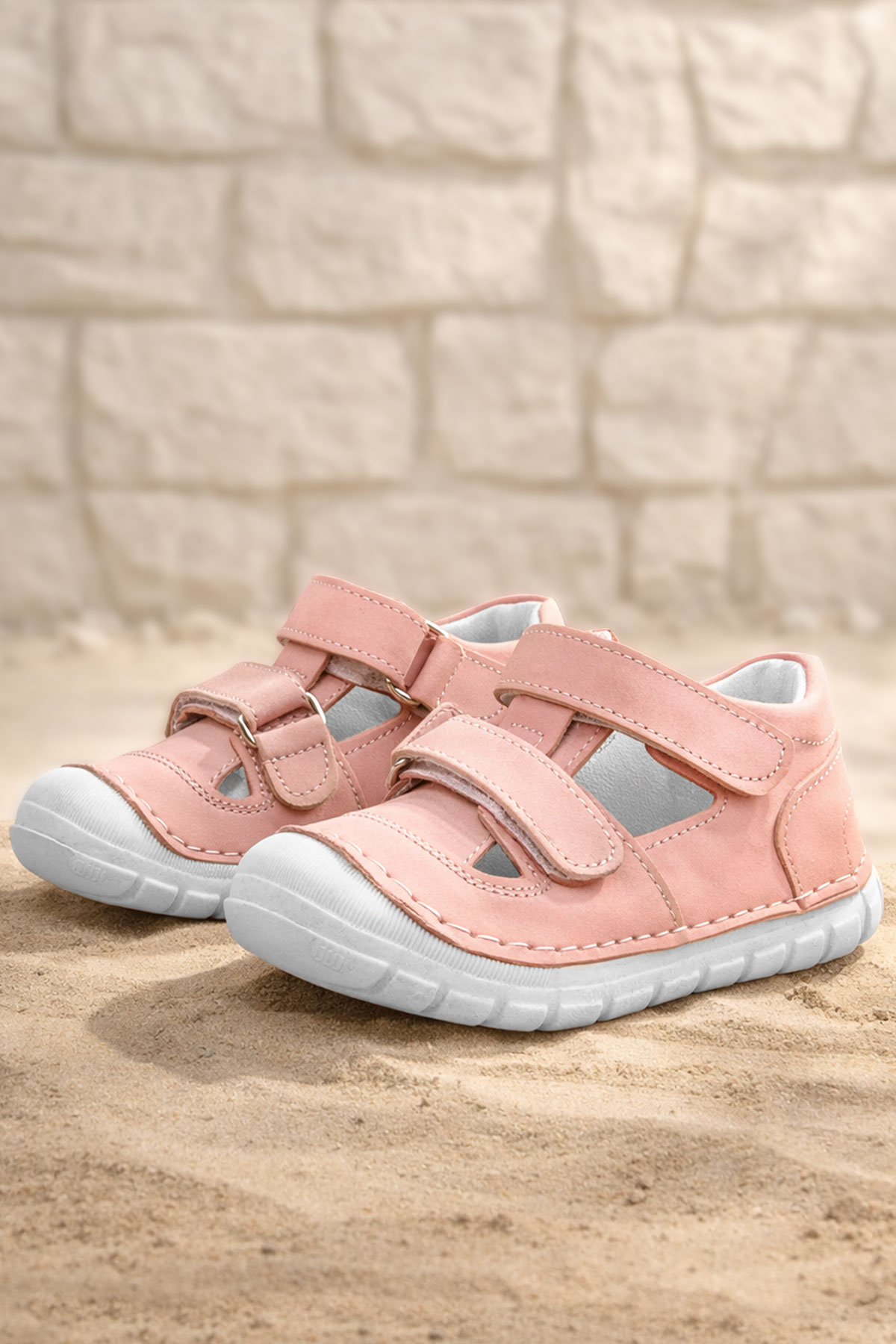 Rakerplus Ruby Hakiki Deri Pembe Yazlık İlk Adım Ayakkabısı