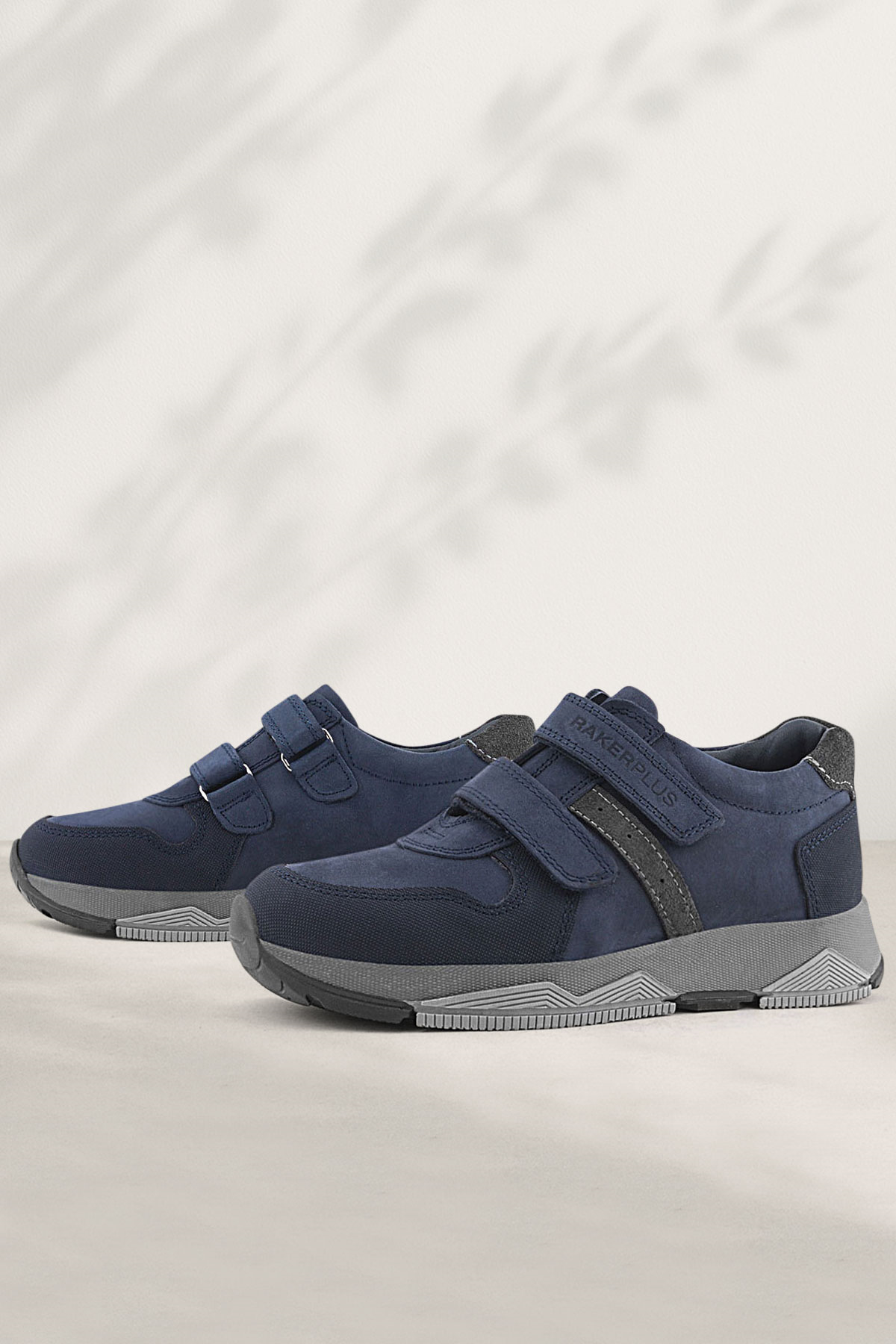 Rakerplus Hakiki Deri Lacivert Cırtlı Çocuk Spor Ayakkabı