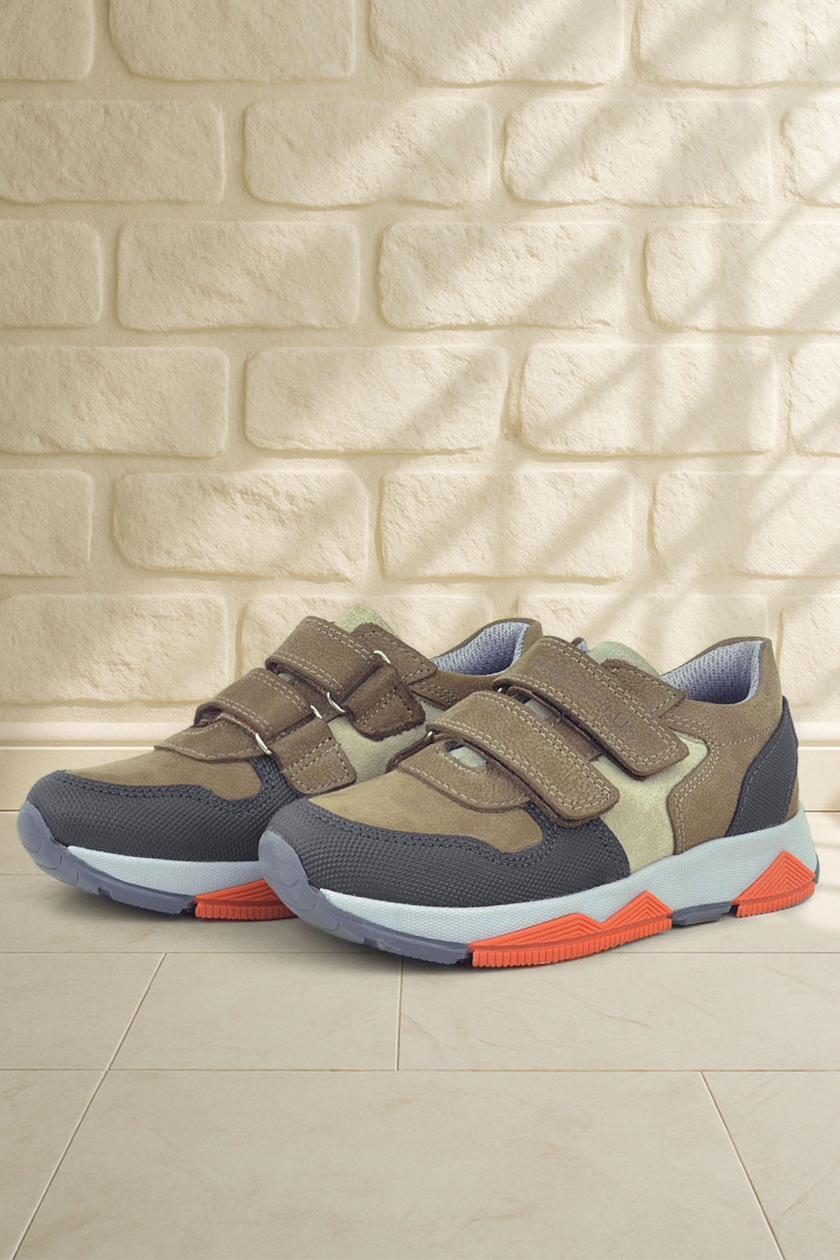 Rakerplus Hakiki Deri Kahverengi Çocuk Sneakers Spor Ayakkabı