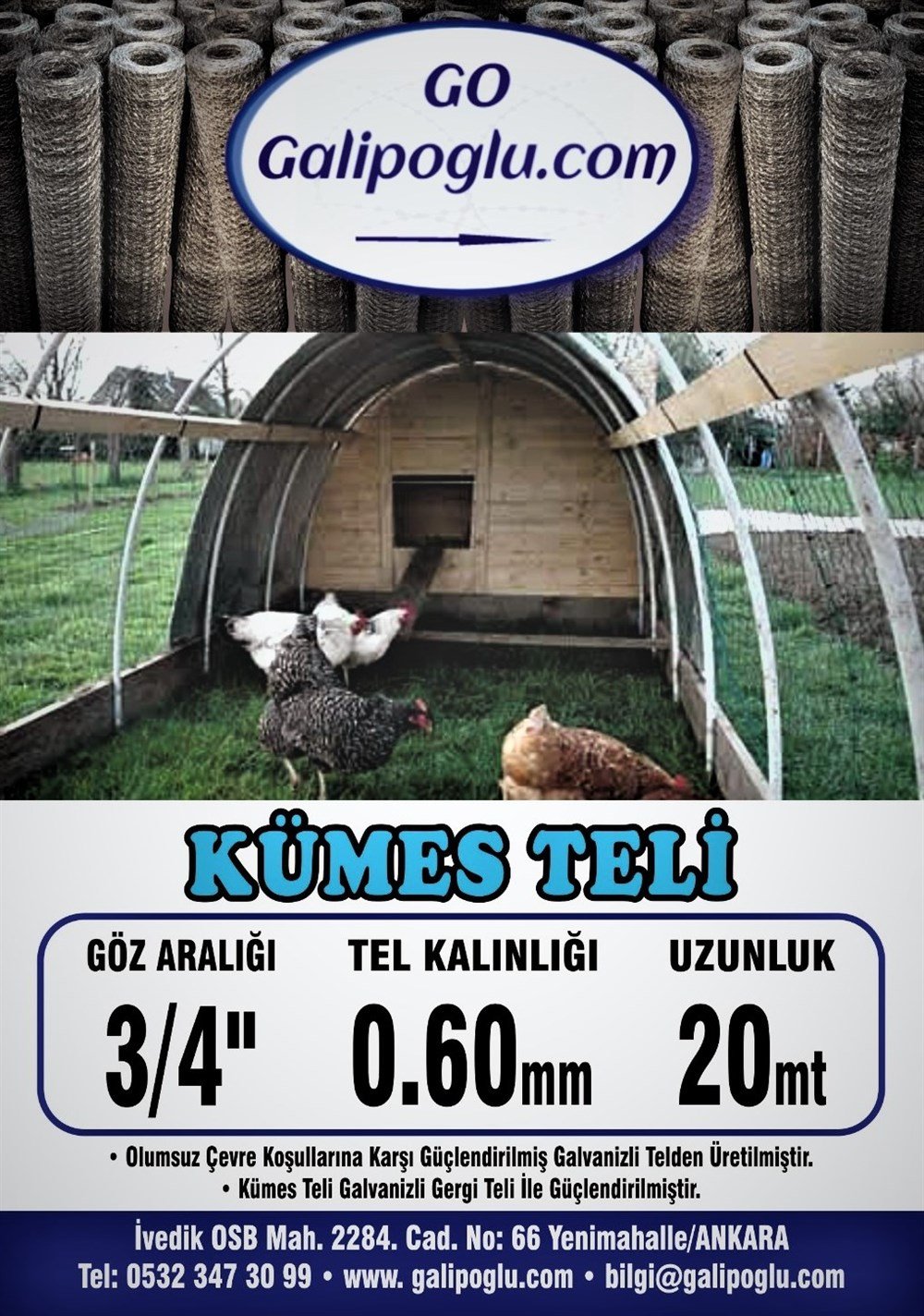 Kümes Teli (Örgü) 20 Mt Rulo