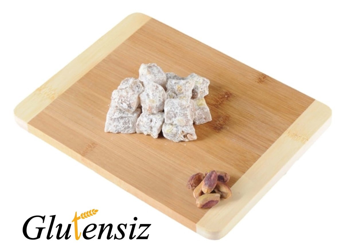 Glutensiz Çifte Kavrulmuş Antep Fıstıklı Lokum- Pudra Şekerli