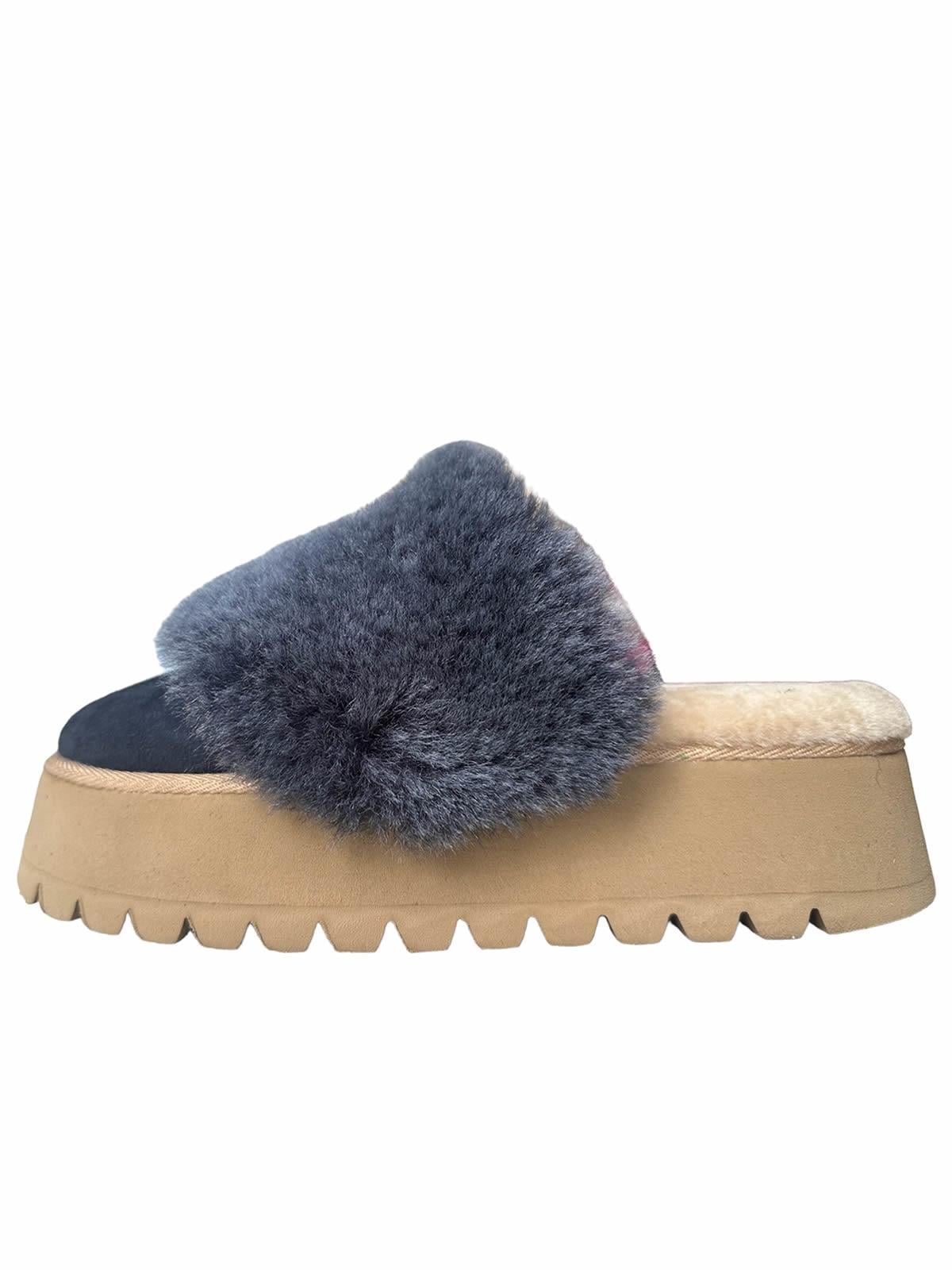 CHOUCHOU INDIGO SHEARLING  MULE XL 