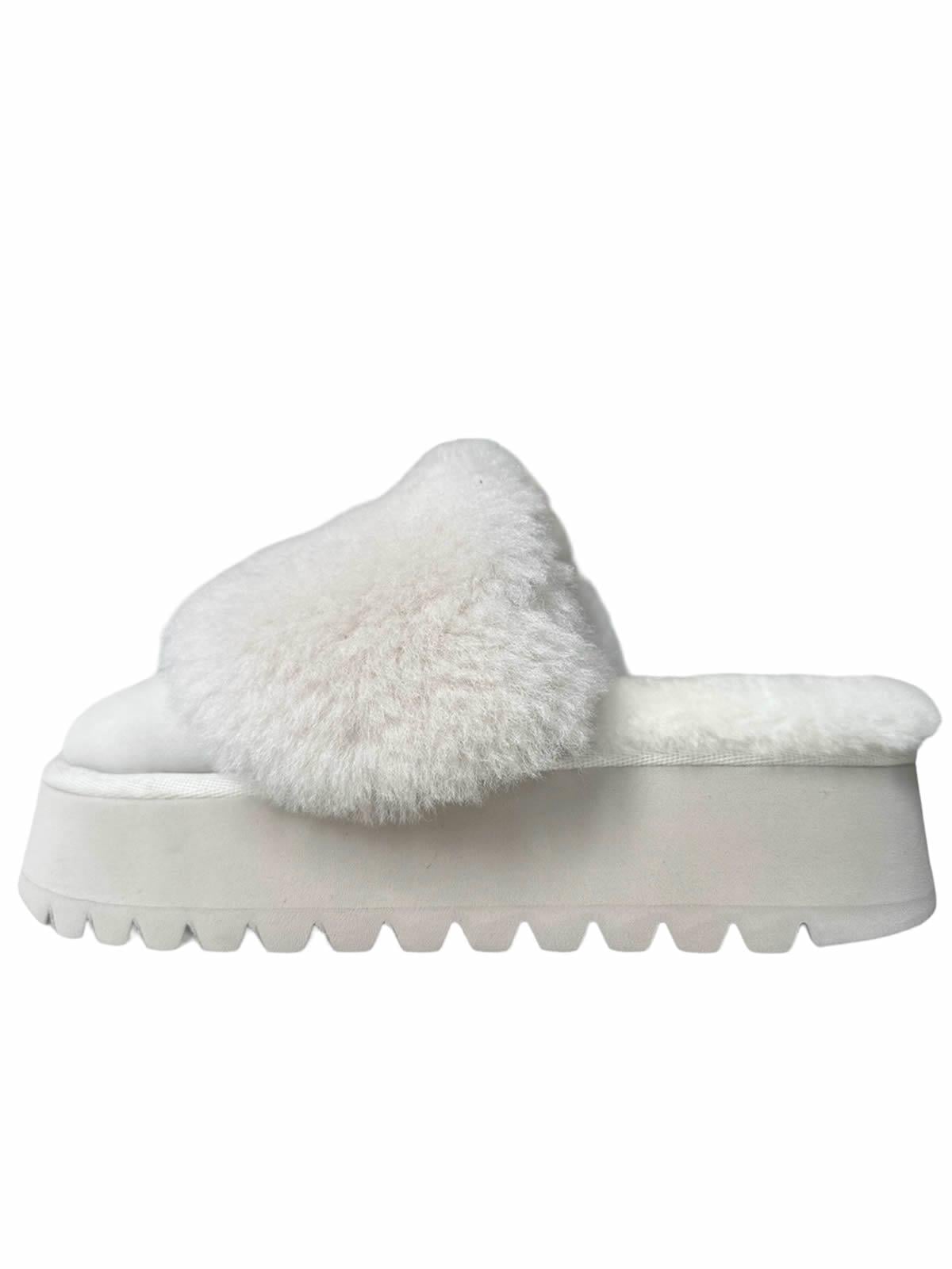CHOUCHOU OAT MILK SHEARLING  MULE XL 