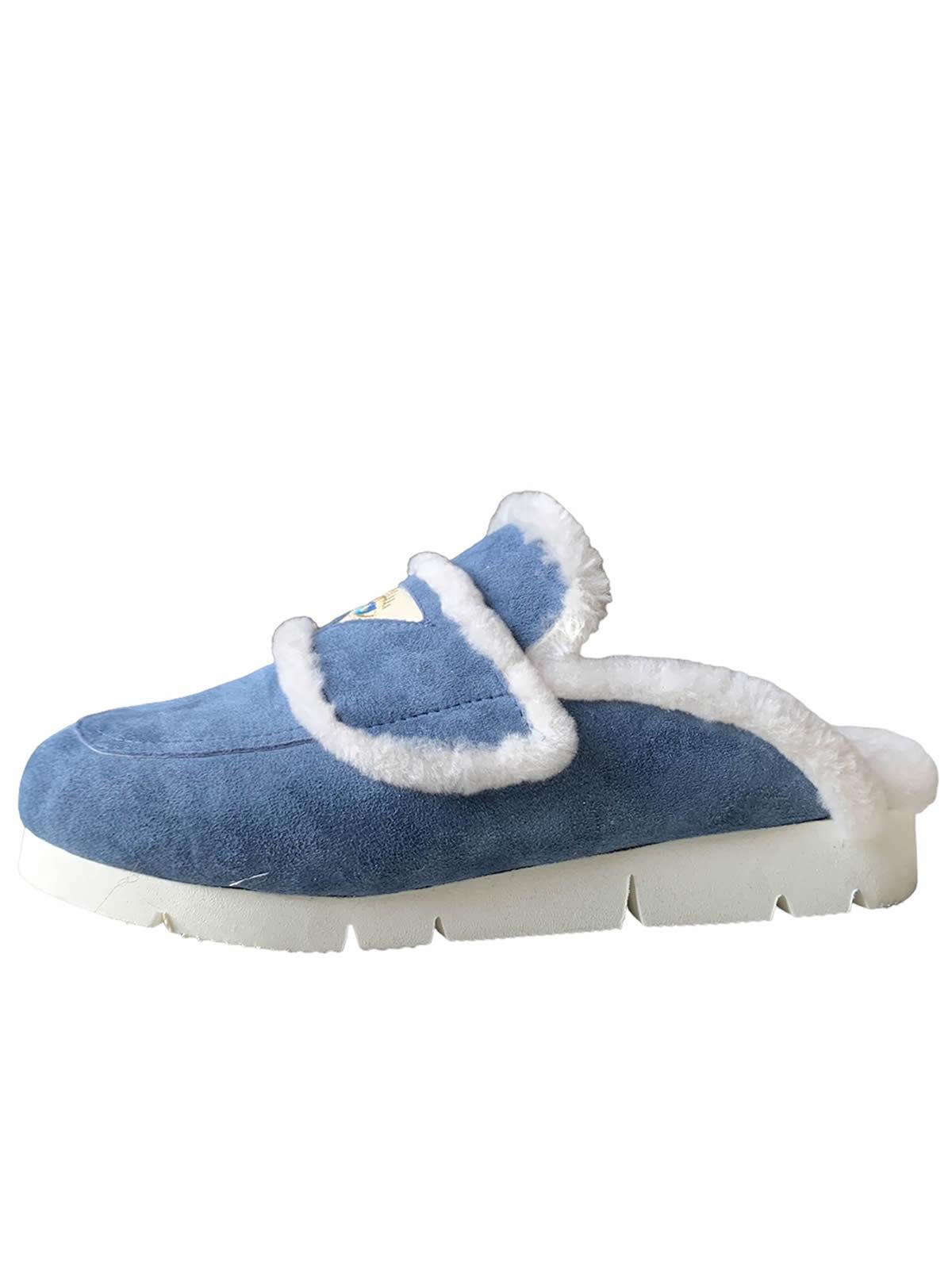 PERSONALIZED LOULOU SHEARLING MULE NAVY