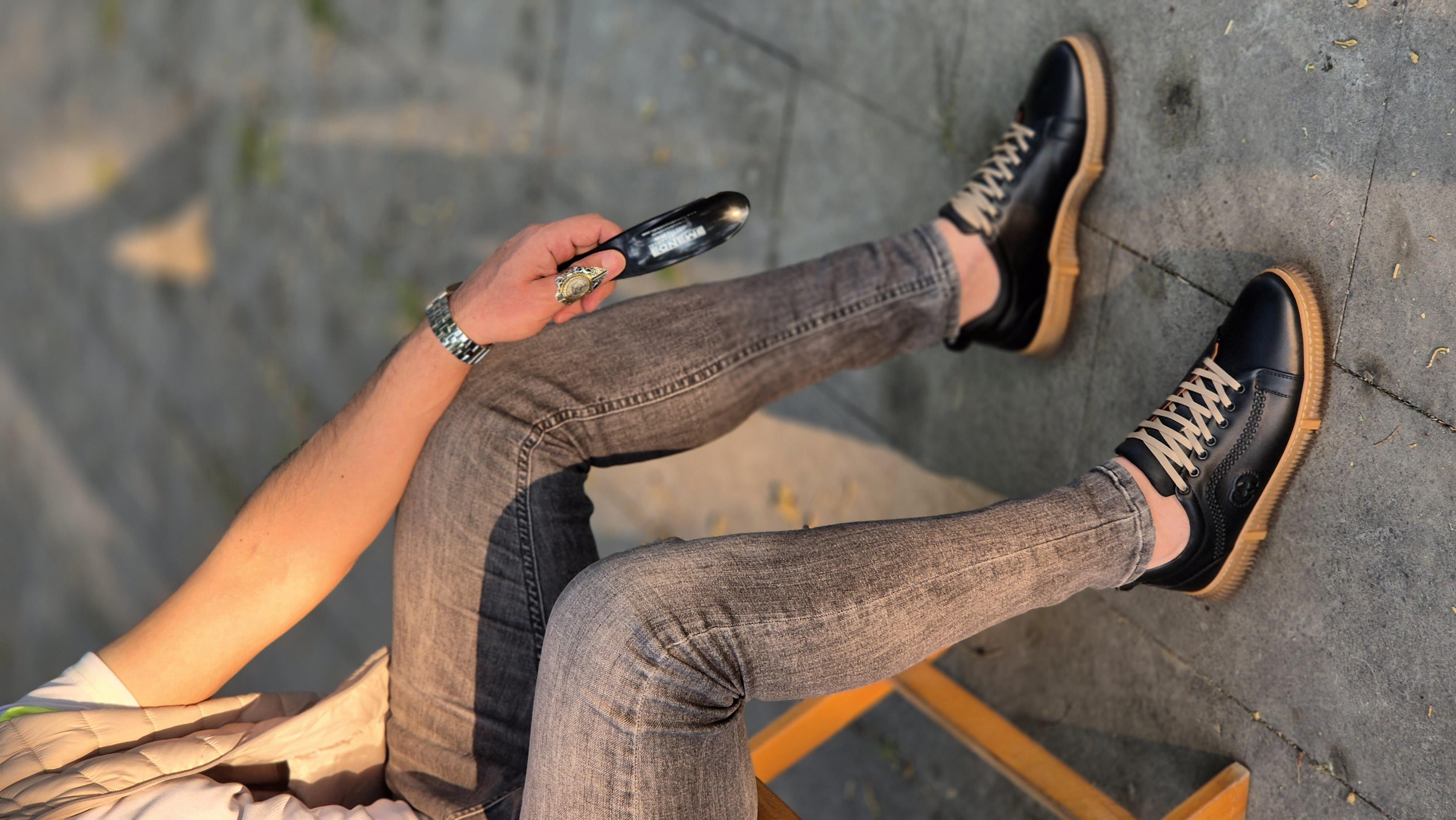 Hnt 00806 Sneakers İçi Dışı Hakiki Deri  Erkek Ayakkabısı