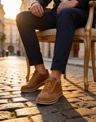  Hnt 1882 Premium Taba Bal Taban  İçi Dışı Hakiki Deri Erkek Sneakers 