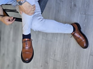 Hnt 0034 Oxford Taba Deri  Erkek Ayakkabısı