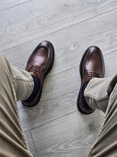 Hnt  0044 Premium   Casual Kahverengi   Deri  Erkek Ayakkabısı