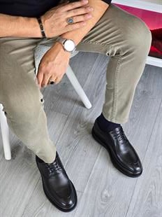 Hnt   0044 Premium Casual Siyah   Deri  Erkek Ayakkabısı