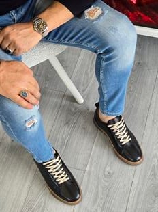 Hnt 00806 Sneakers İçi Dışı Hakiki Deri  Erkek Ayakkabısı
