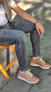 Hnt 00909 Kum Nubuk Sneakers İçi Dışı Hakiki Deri Erkek Ayakkabısı